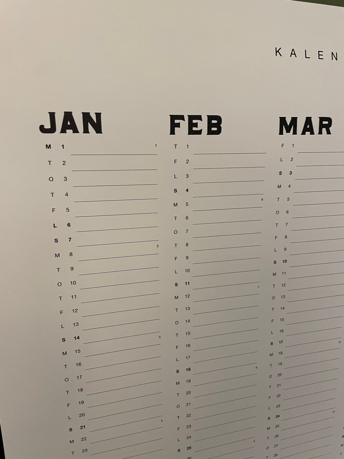 Calendar 2024 — Poster 50x70