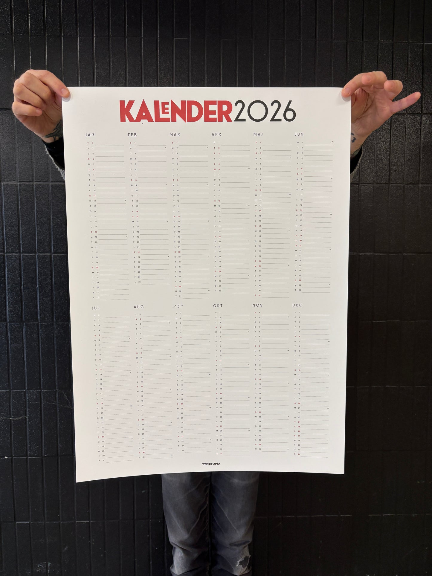 Calendar 2026 — 50x70 Poster